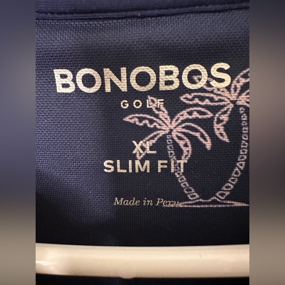 Bonobos Polo Shirt XLarge Blue Palm Trees All Over Print Golf Performance NWOT - Picture 4 of 5